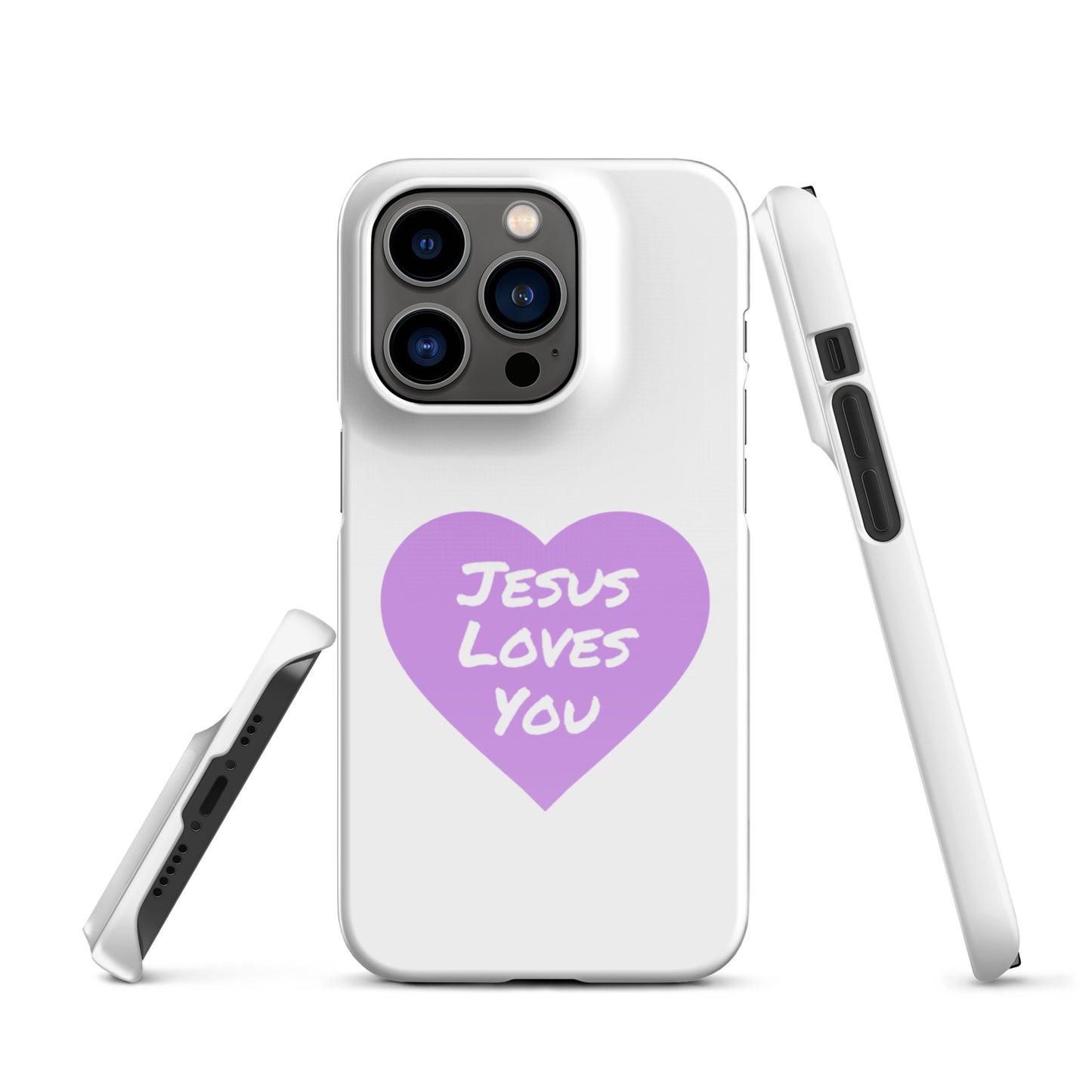 Jesus Loves You Snap iPhone® 11 -15 Case (Purple Heart)