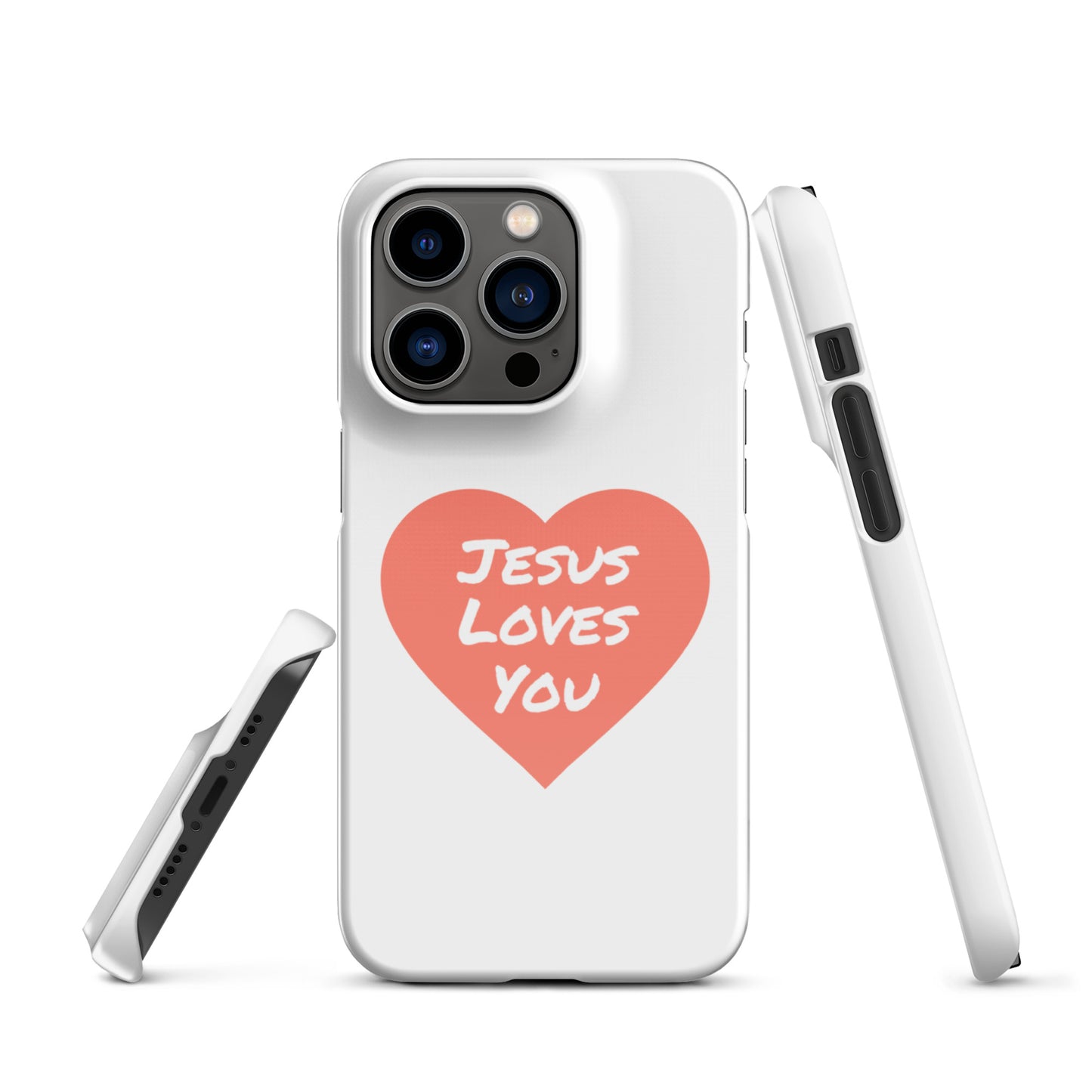 Jesus Loves You Snap iPhone® 11 - 15 Case (Coral Heart)