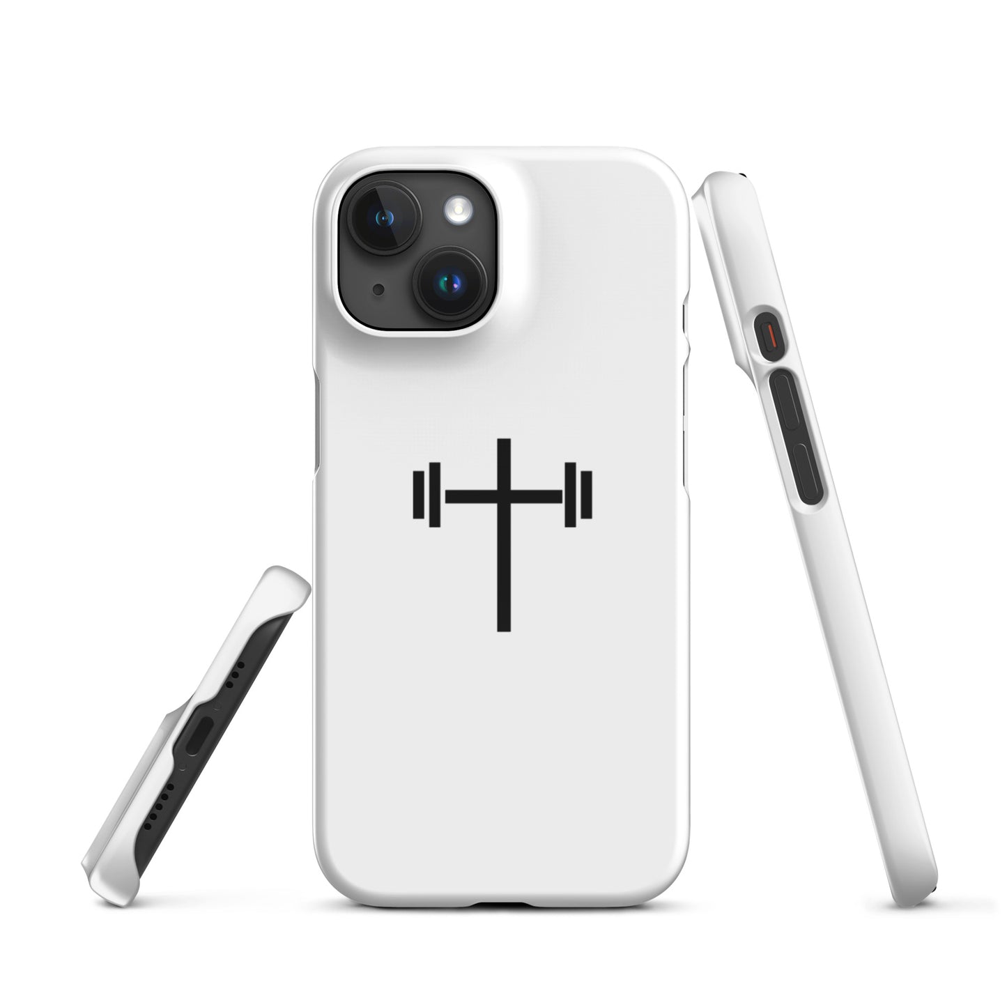 Cross & Barbell Snap iPhone® 11 -15 Case (White)