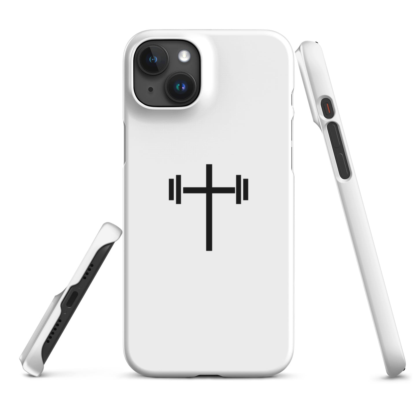 Cross & Barbell Snap iPhone® 11 -15 Case (White)