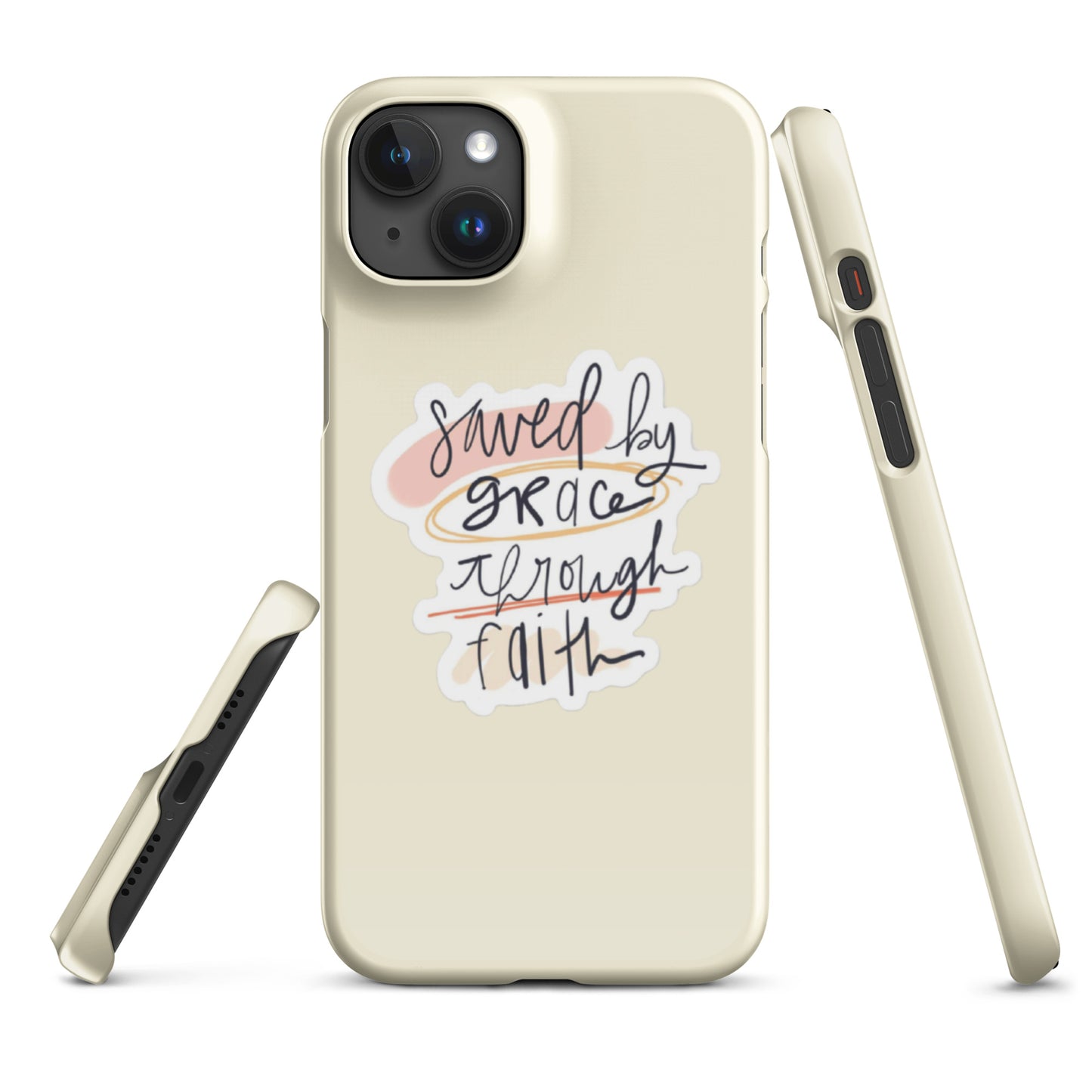 Saved By Grace Snap iPhone® 11 - 15 Case (Apricot White)