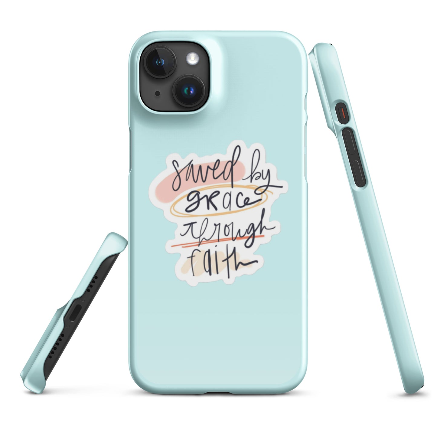 Saved By Grace Snap iPhone® 11 - 15 Case (Light Cyan)