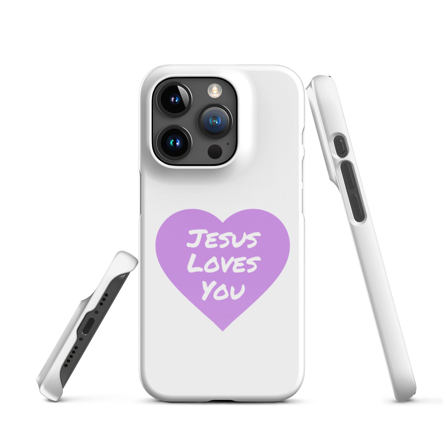 Jesus Loves You Snap iPhone® 11 -15 Case (Purple Heart)