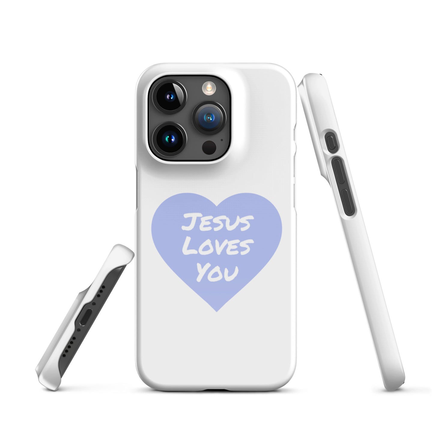 Jesus Loves You Snap iPhone® 11 - 15 Case (Lavender Heart)