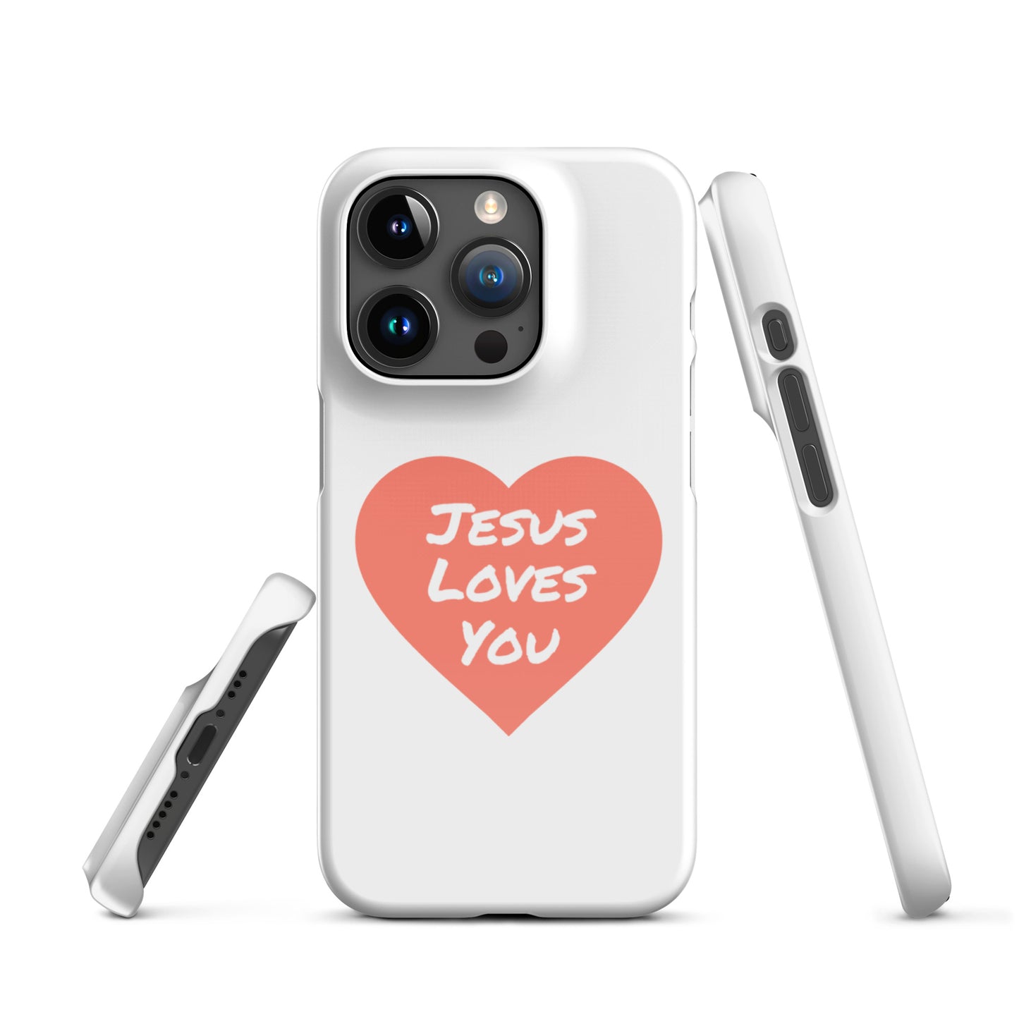 Jesus Loves You Snap iPhone® 11 - 15 Case (Coral Heart)