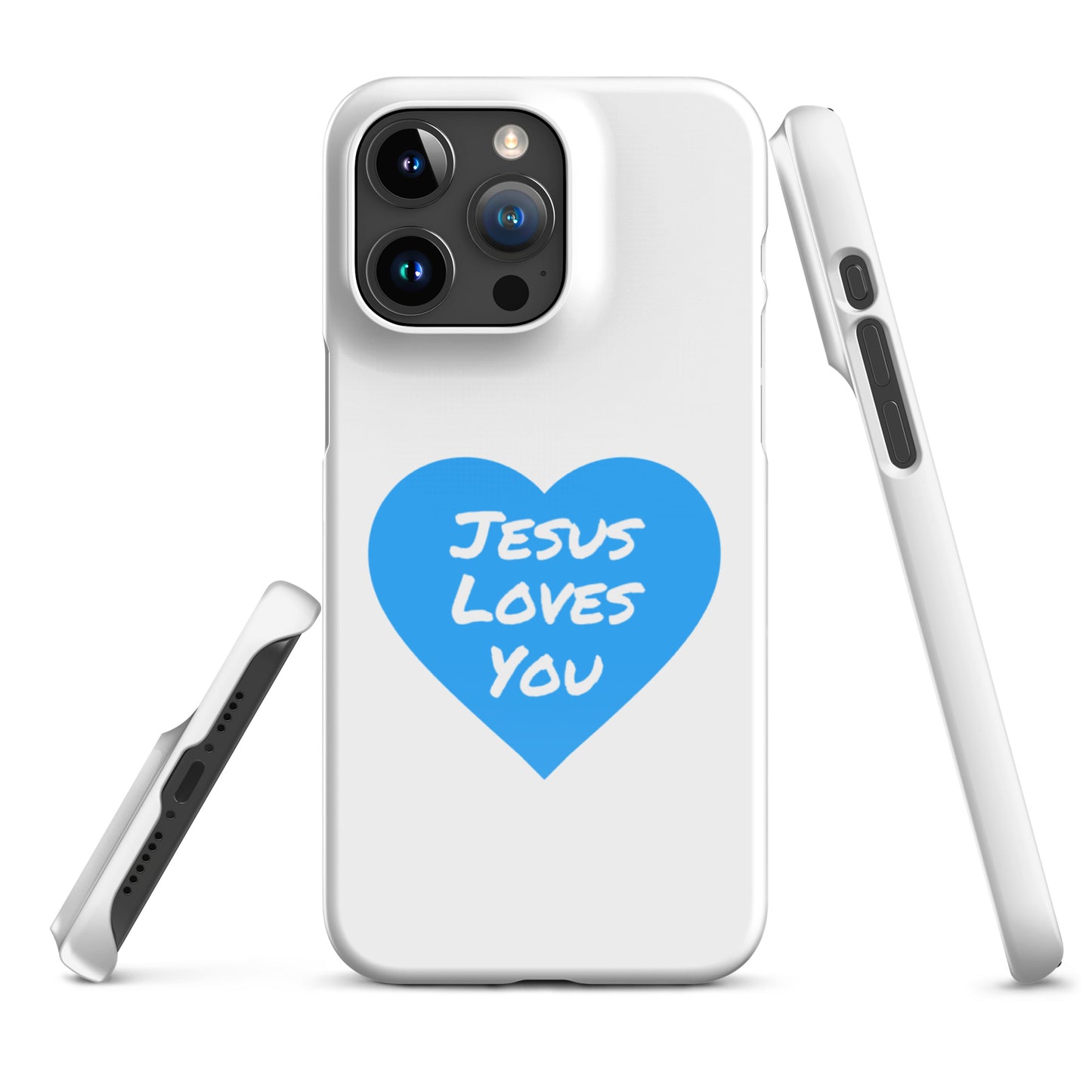 Jesus Loves You Snap iPhone®  11 - 15 Case (Blue Heart)