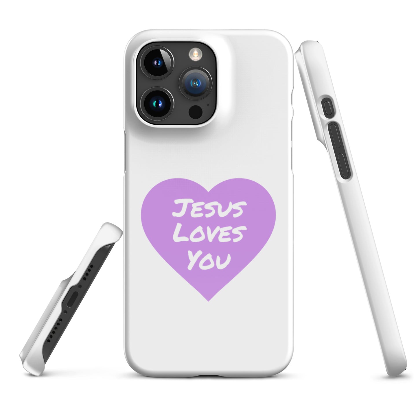 Jesus Loves You Snap iPhone® 11 -15 Case (Purple Heart)