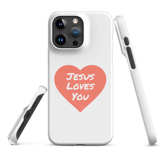 Jesus Loves You Snap iPhone® 11 - 15 Case (Coral Heart)