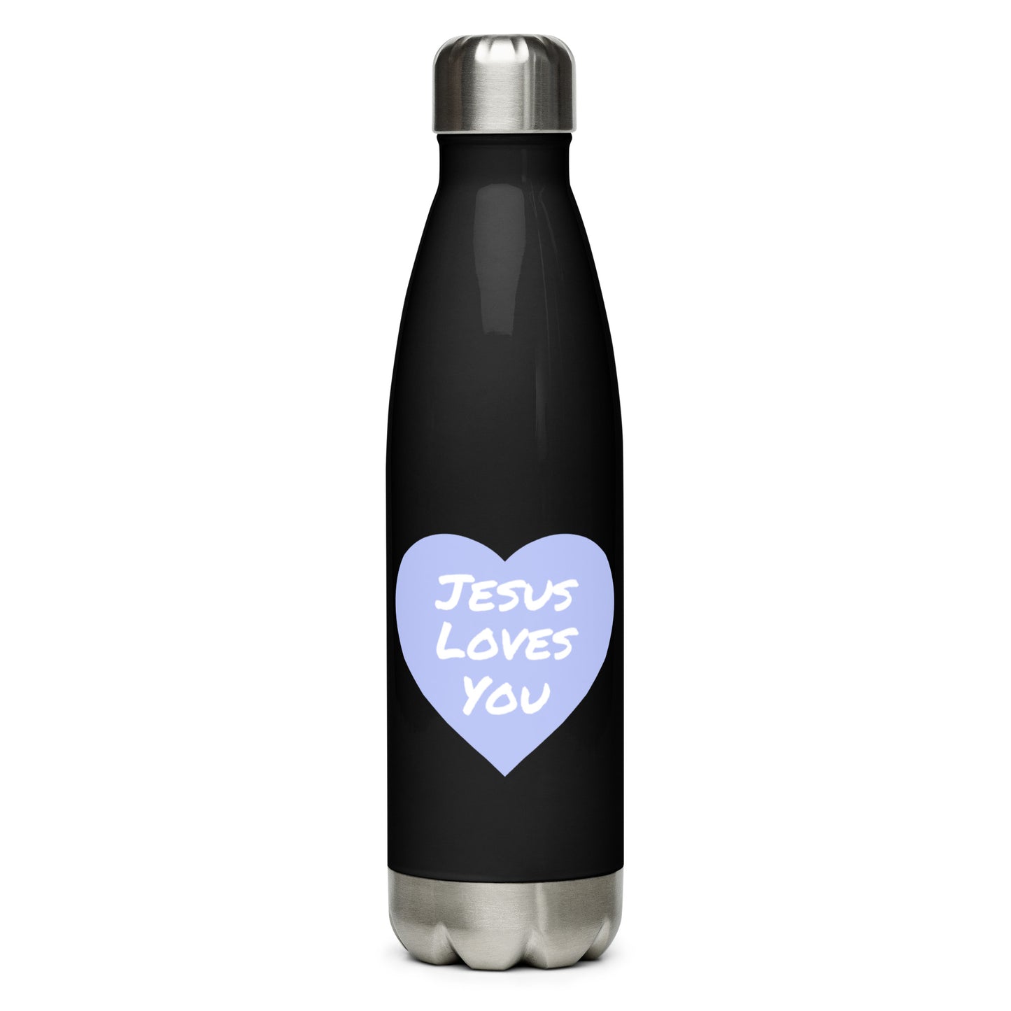 Jesus Loves You Stainless Steel Water Bottle (Lavender Heart)