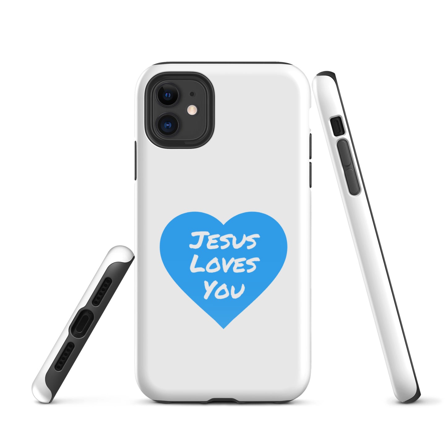 Jesus Loves You iPhone® 11 - 15 Case (Blue Heart)