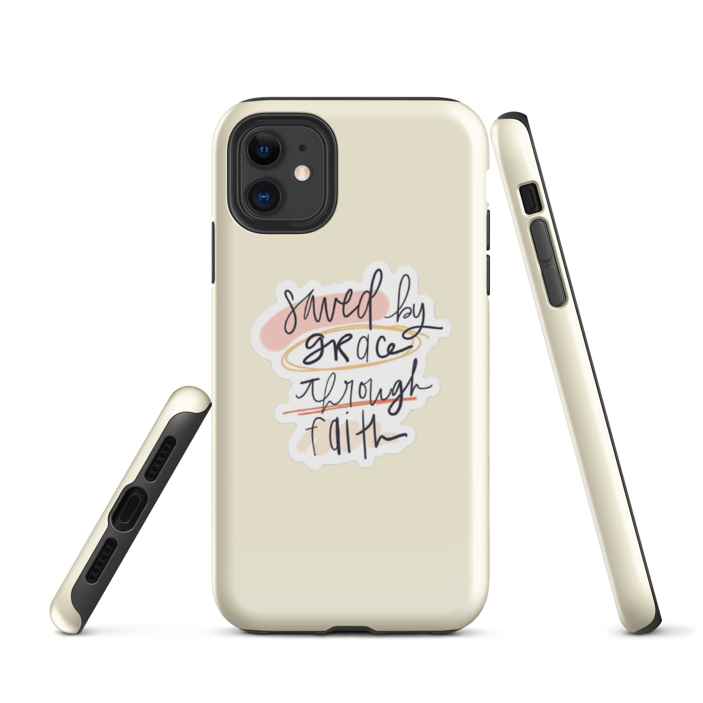 Saved By Grace Snap iPhone® 11 - 15 Case (Apricot White)