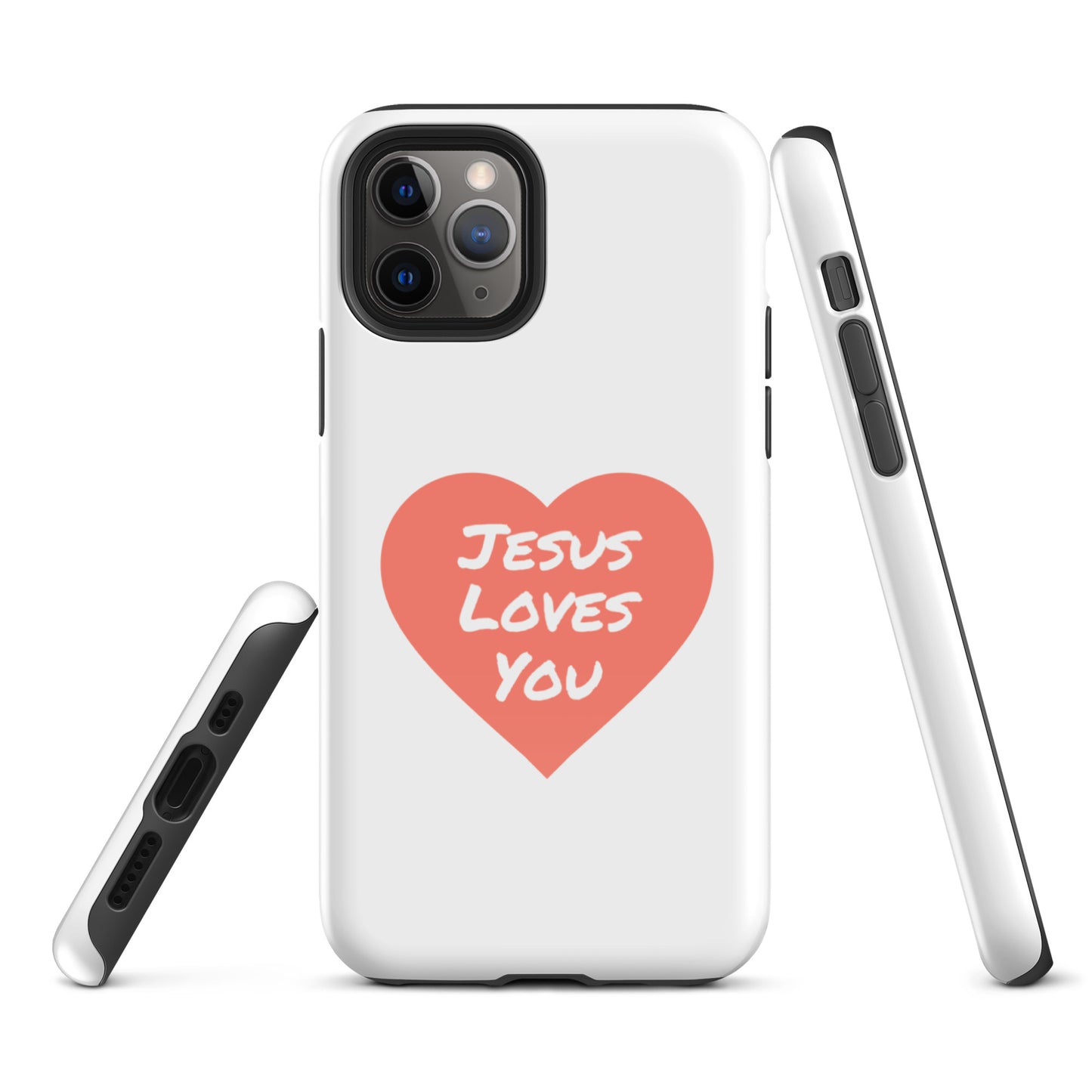 Jesus Loves You iPhone® 11 - 15 Case (Coral Heart)