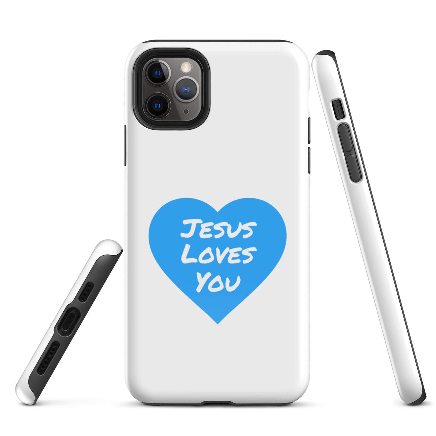 Jesus Loves You iPhone® 11 - 15 Case (Blue Heart)