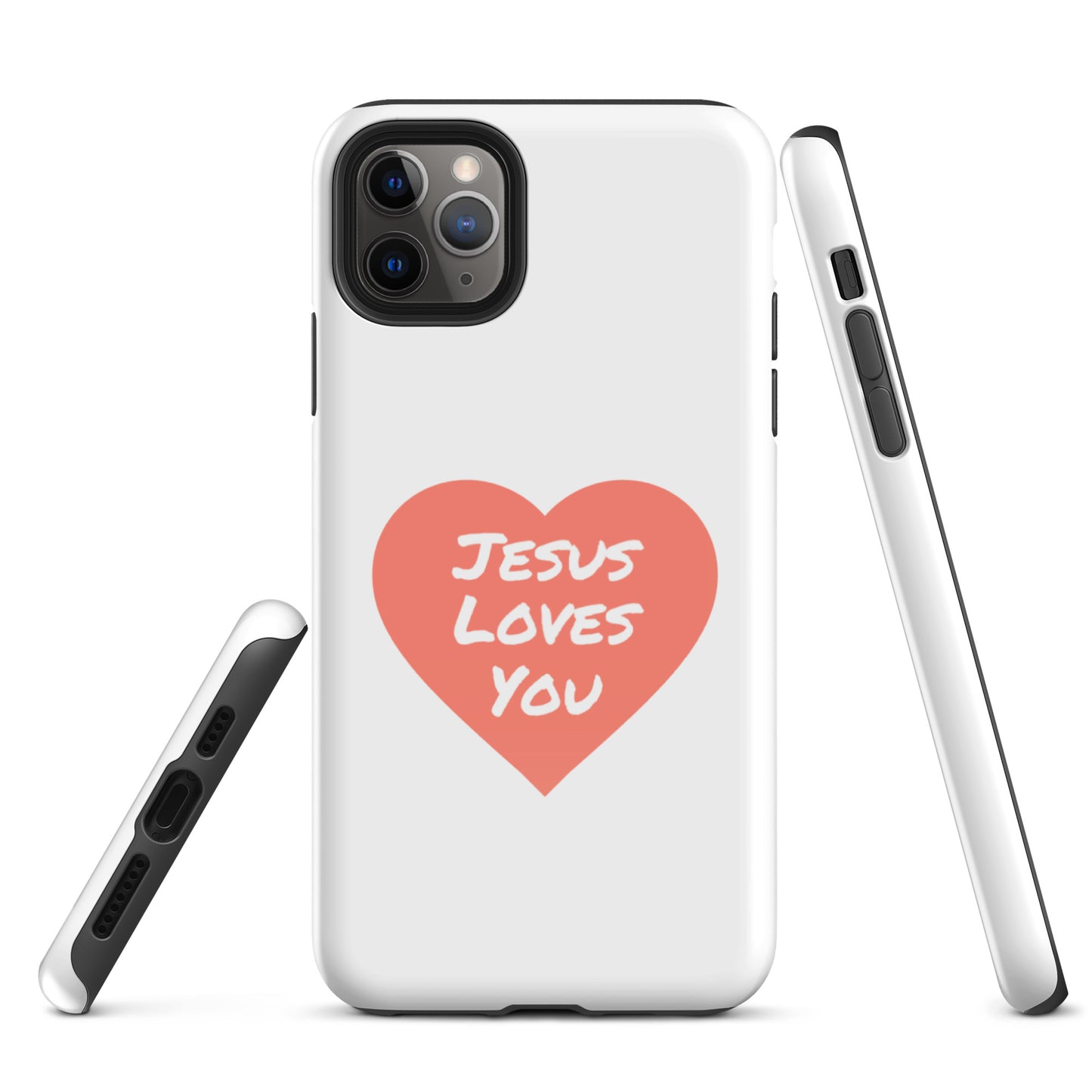 Jesus Loves You iPhone® 11 - 15 Case (Coral Heart)