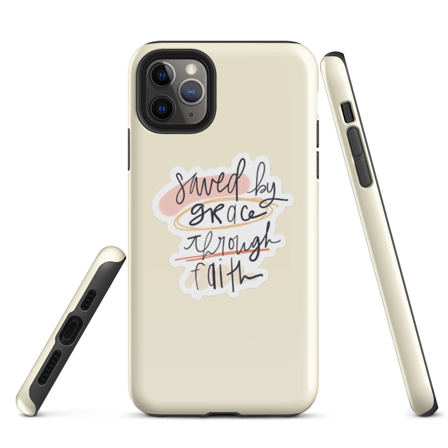 Saved By Grace Snap iPhone® 11 - 15 Case (Apricot White)