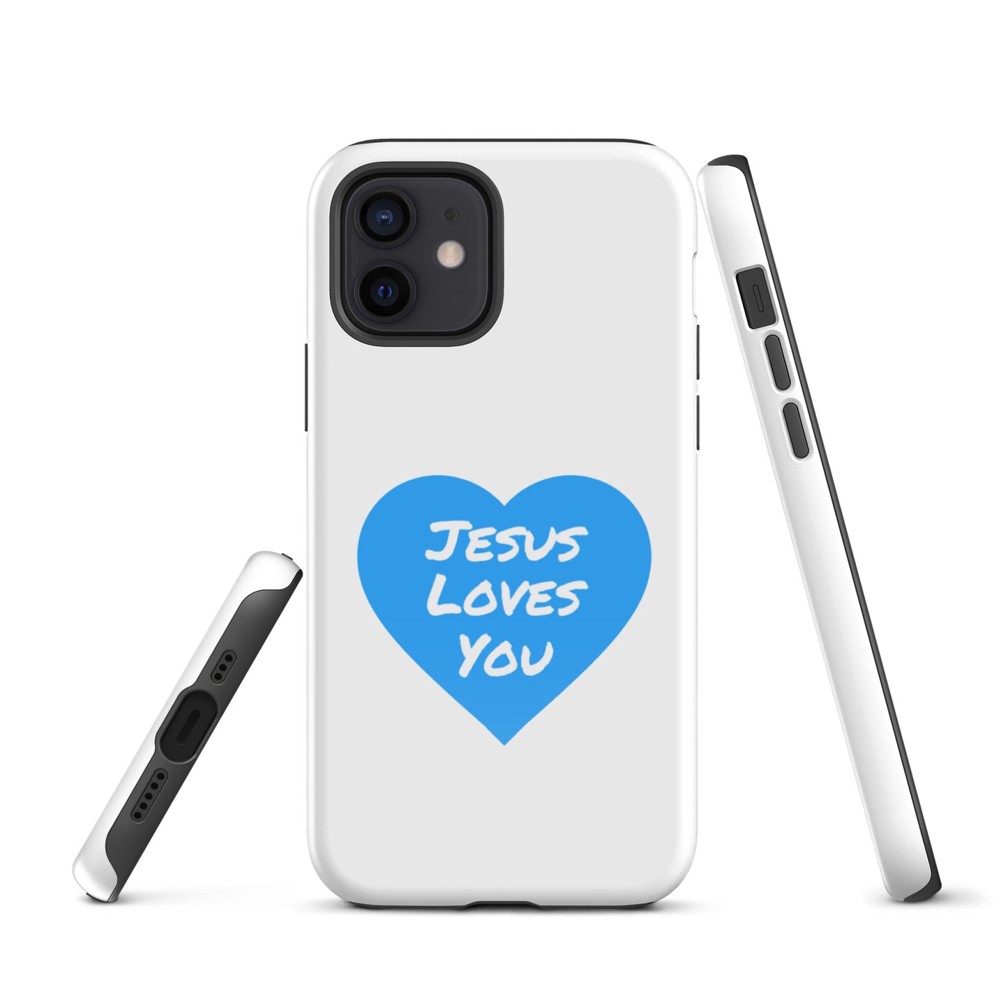 Jesus Loves You iPhone® 11 - 15 Case (Blue Heart)