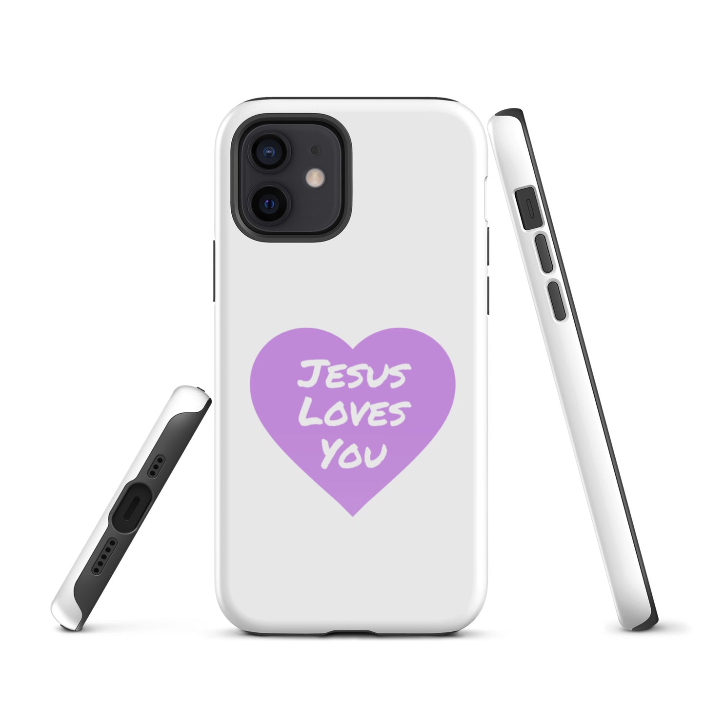 Jesus Loves You iPhone® 11 -15 Case (Purple Heart)