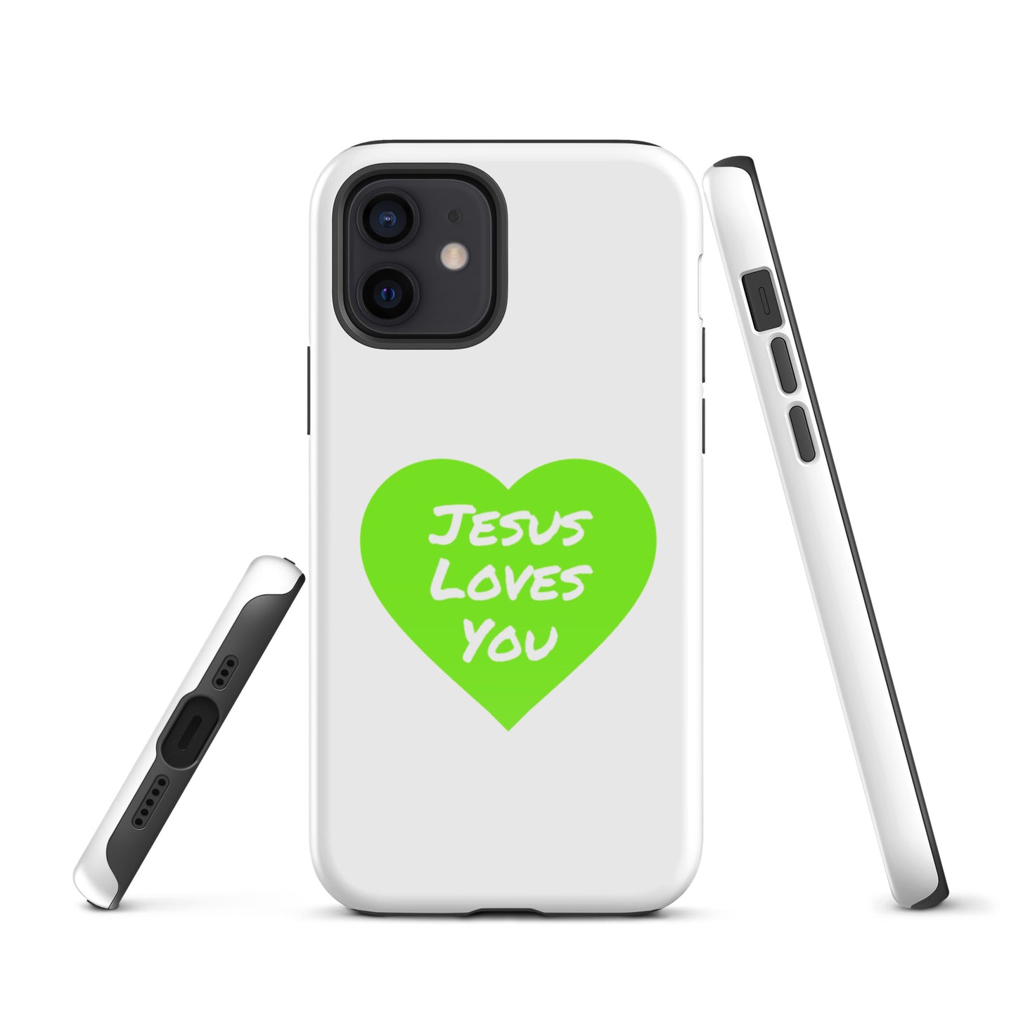 Jesus Loves You iPhone®11 -15 Case (Green Heart)