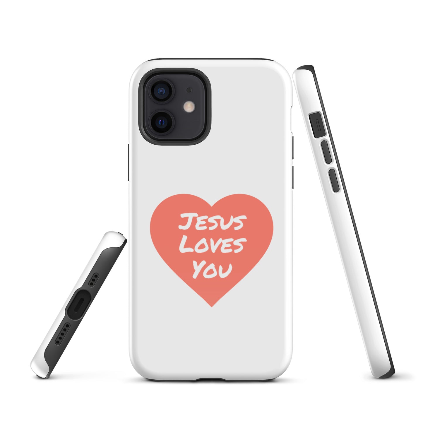 Jesus Loves You iPhone® 11 - 15 Case (Coral Heart)