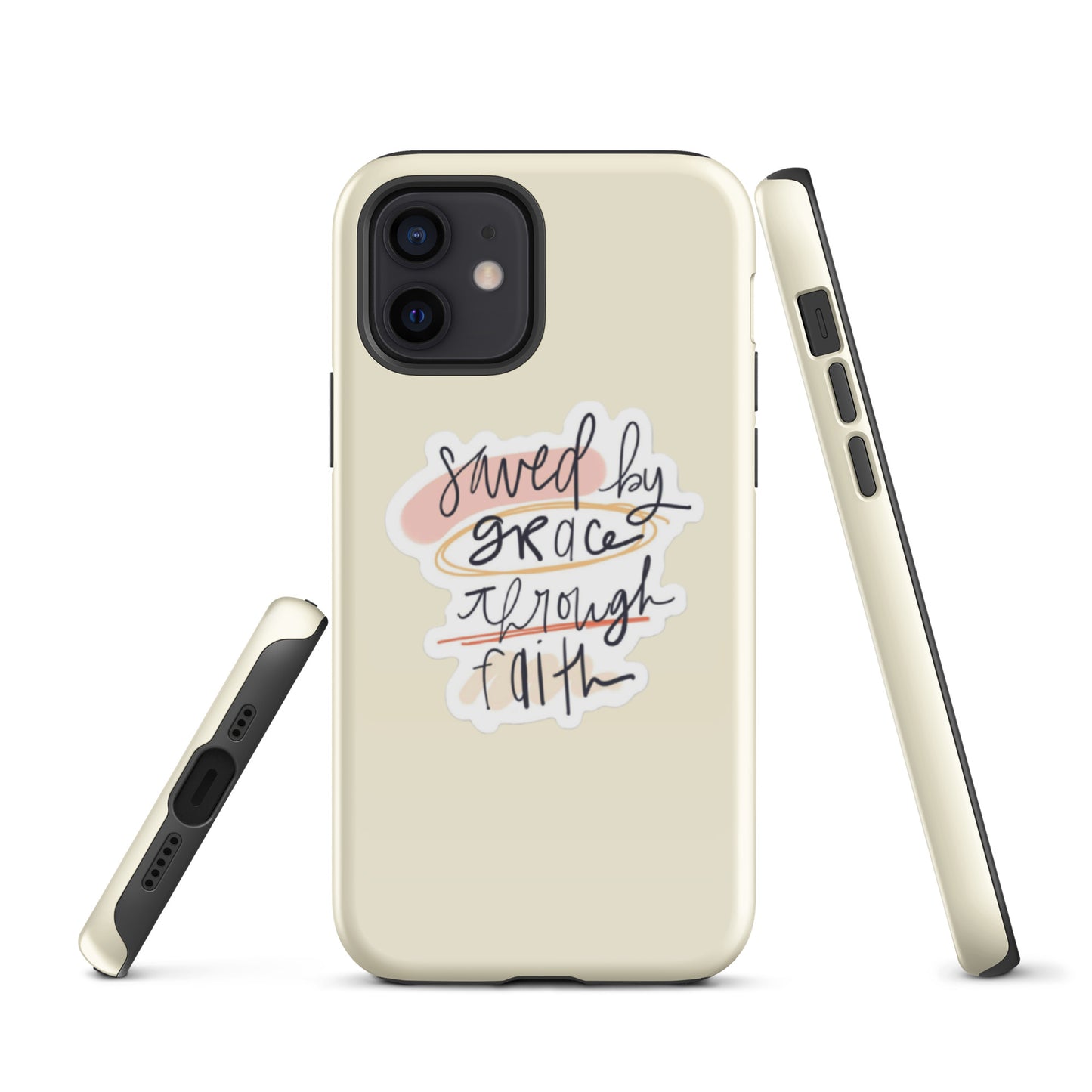 Saved By Grace Snap iPhone® 11 - 15 Case (Apricot White)