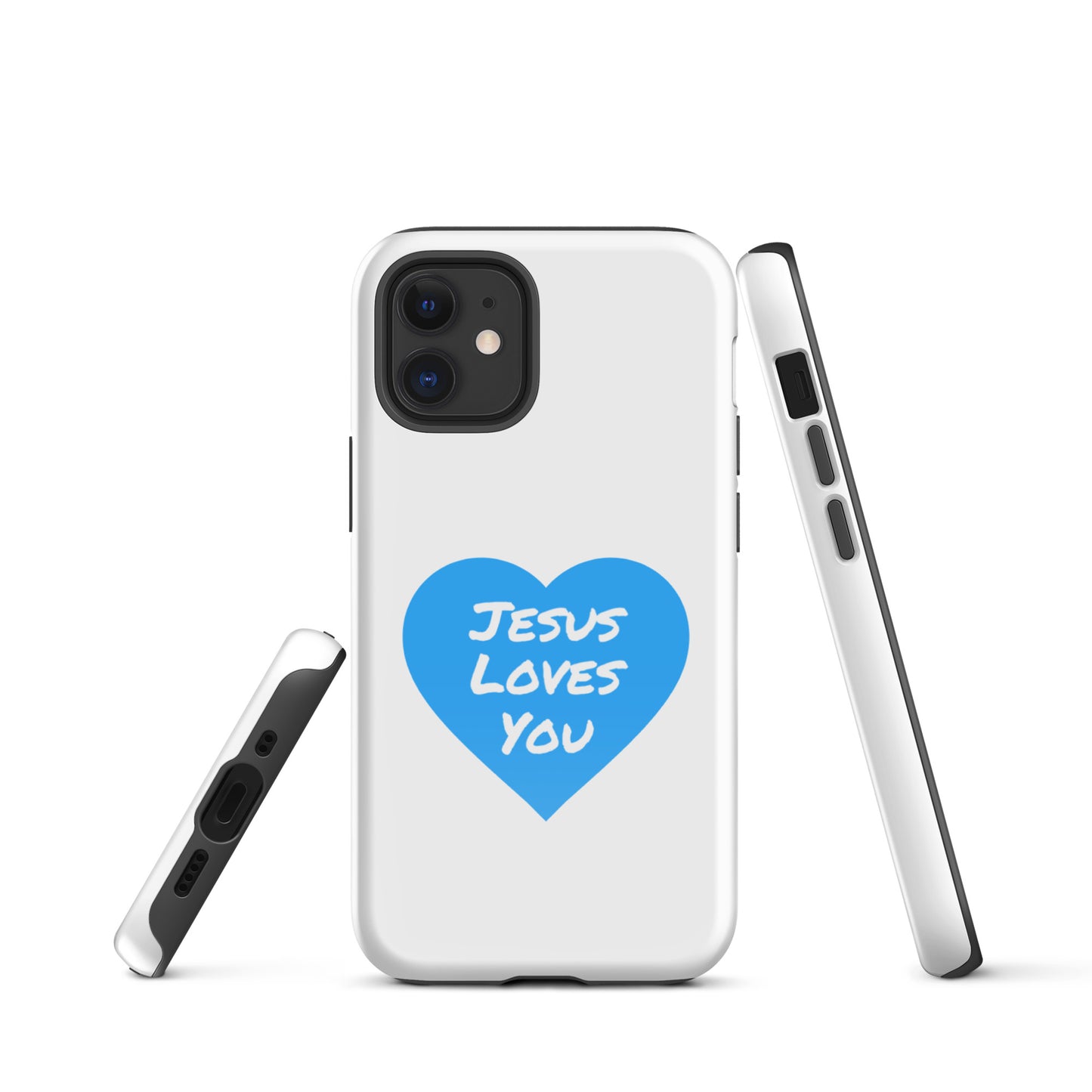 Jesus Loves You iPhone® 11 - 15 Case (Blue Heart)