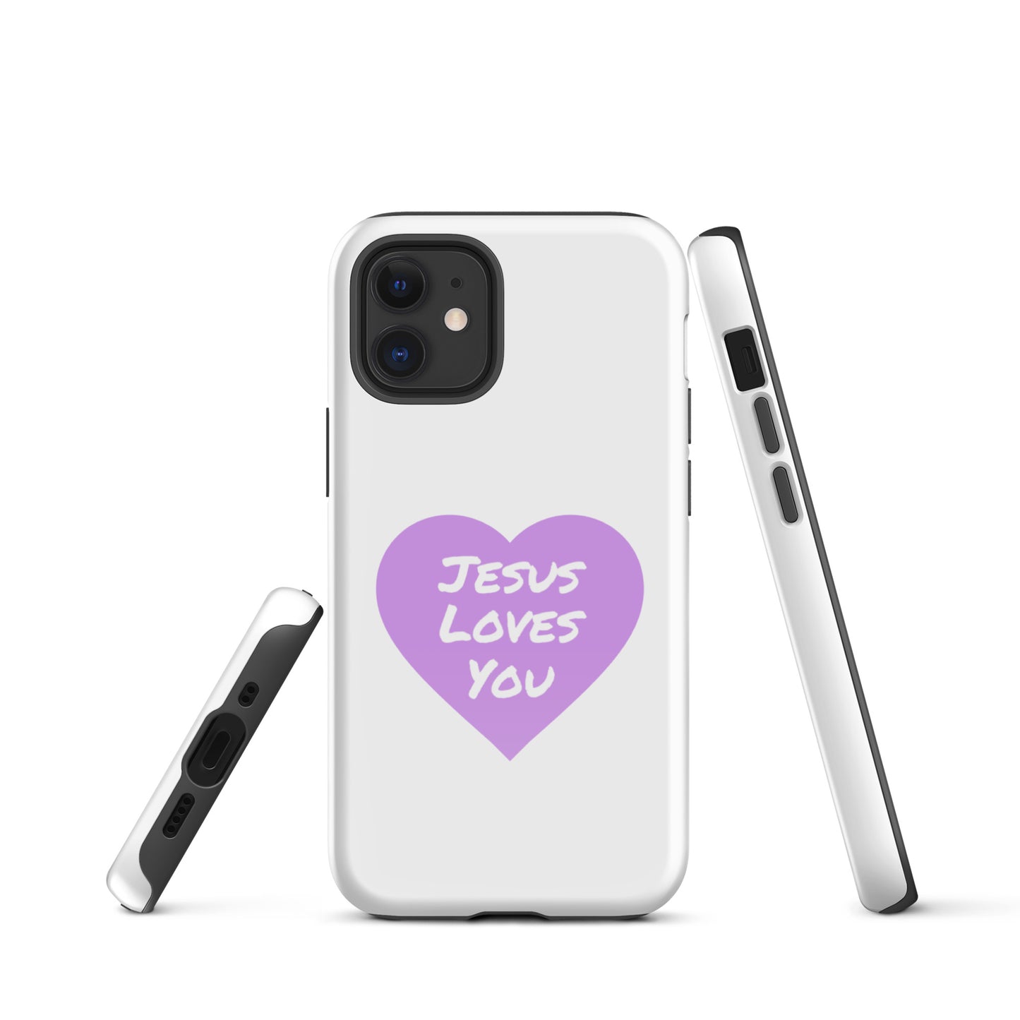 Jesus Loves You iPhone® 11 -15 Case (Purple Heart)