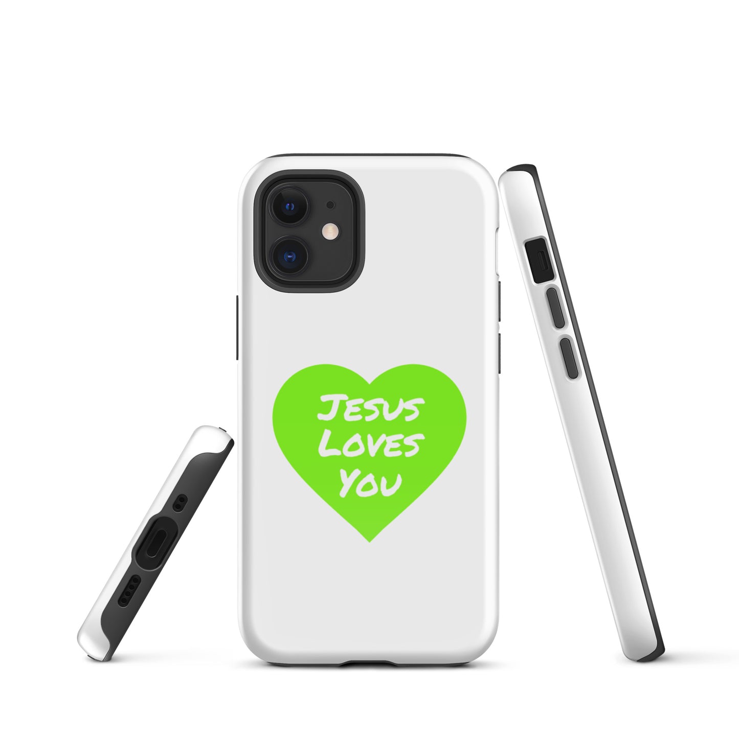 Jesus Loves You iPhone®11 -15 Case (Green Heart)