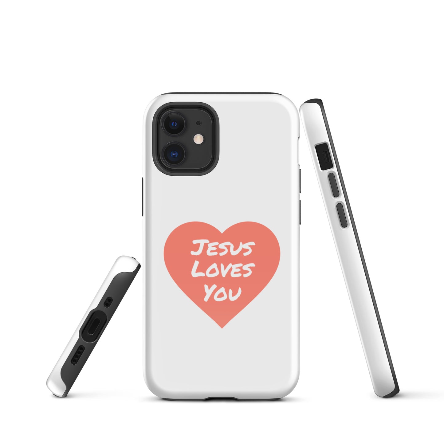 Jesus Loves You iPhone® 11 - 15 Case (Coral Heart)