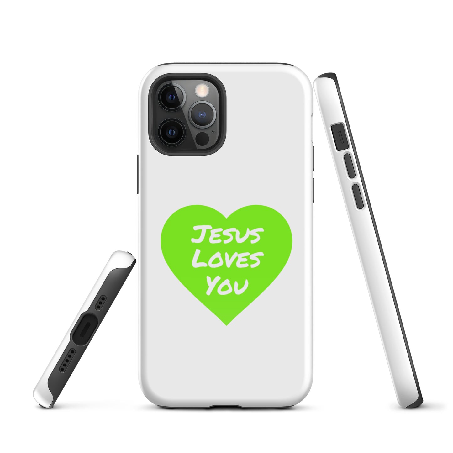 Jesus Loves You iPhone®11 -15 Case (Green Heart)