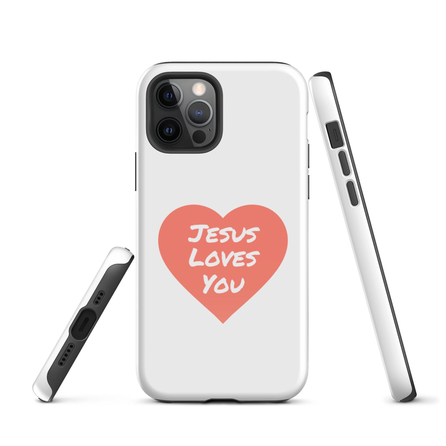 Jesus Loves You iPhone® 11 - 15 Case (Coral Heart)