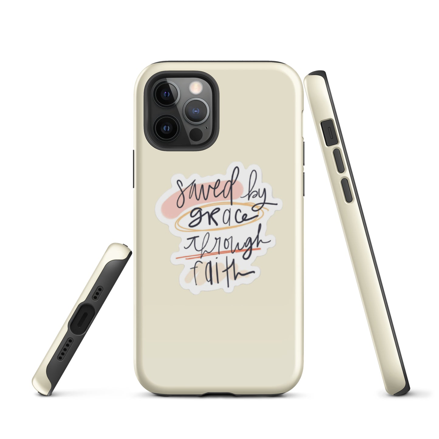 Saved By Grace Snap iPhone® 11 - 15 Case (Apricot White)