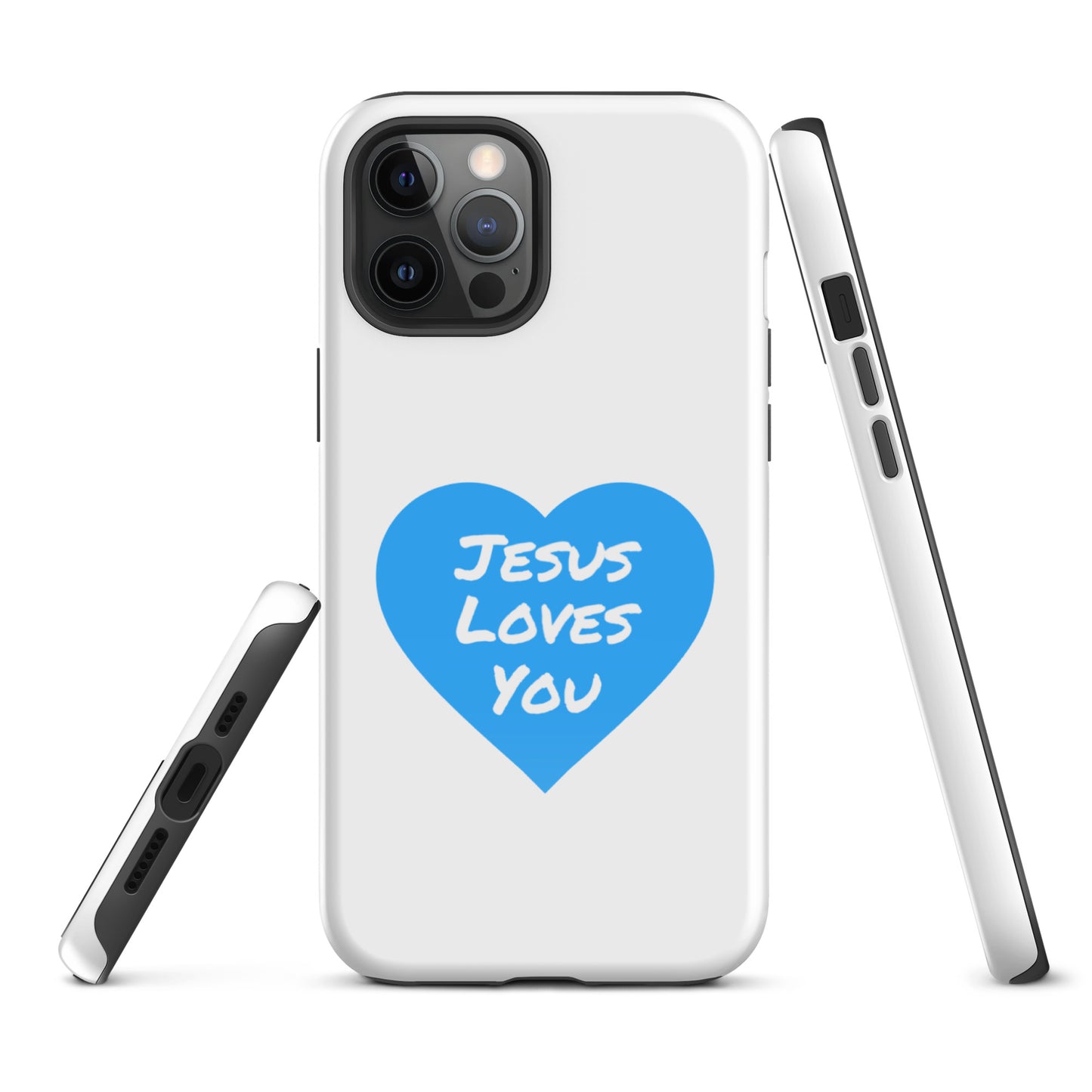 Jesus Loves You iPhone® 11 - 15 Case (Blue Heart)