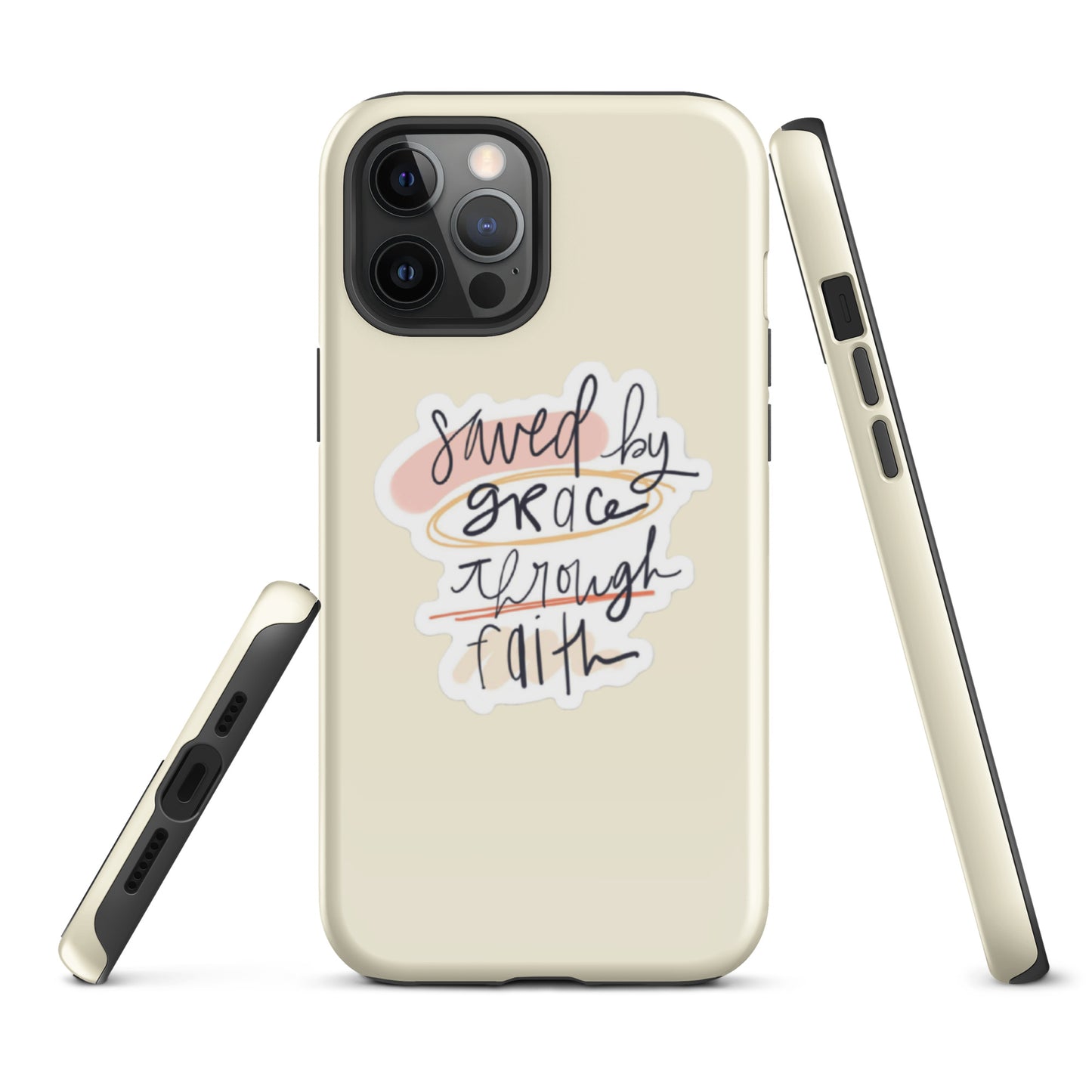 Saved By Grace Snap iPhone® 11 - 15 Case (Apricot White)