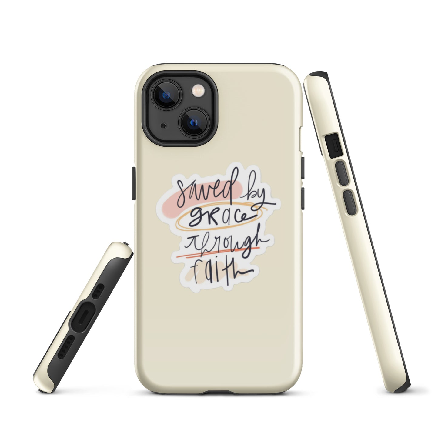 Saved By Grace Snap iPhone® 11 - 15 Case (Apricot White)