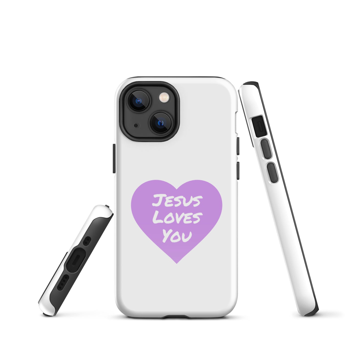 Jesus Loves You iPhone® 11 -15 Case (Purple Heart)