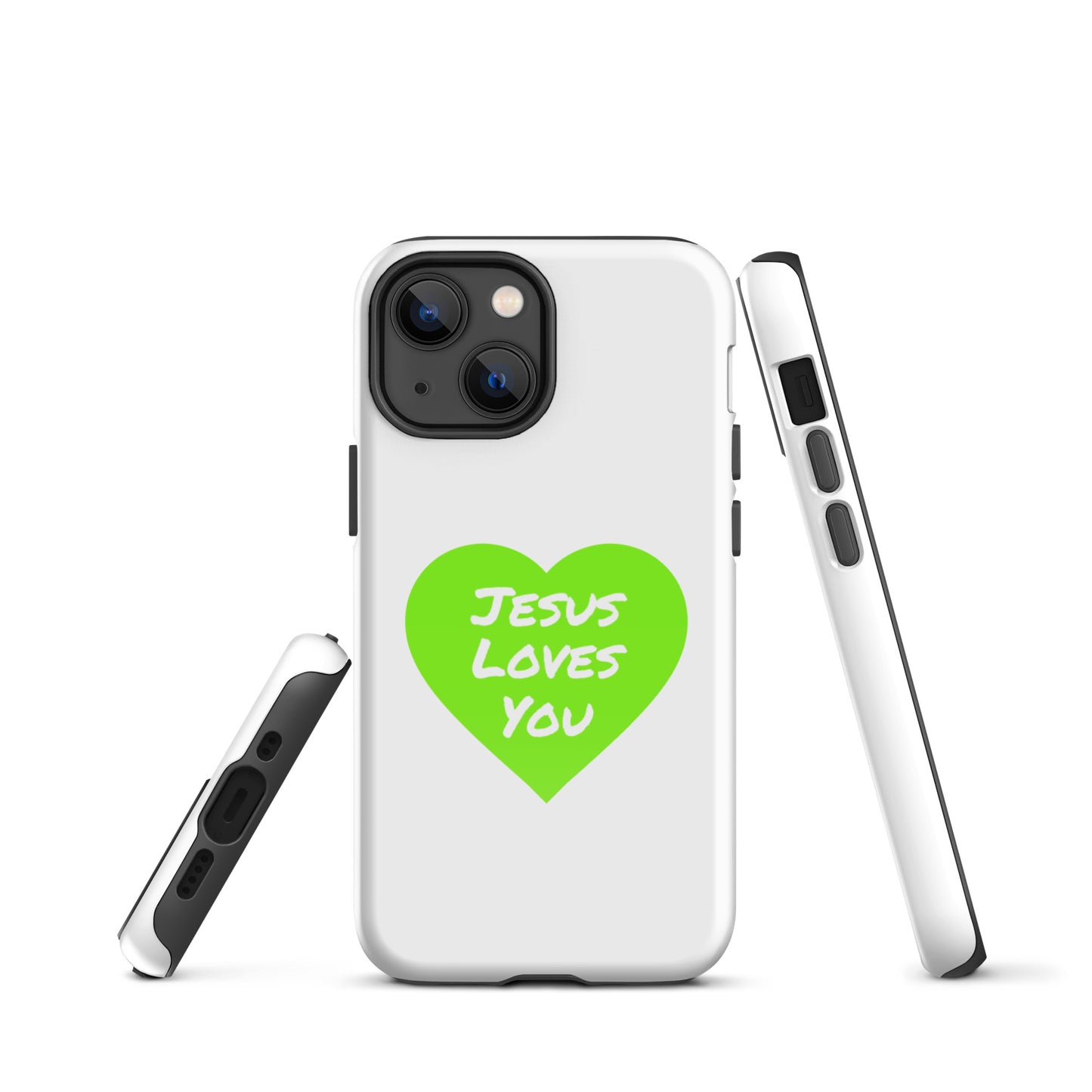 Jesus Loves You iPhone®11 -15 Case (Green Heart)