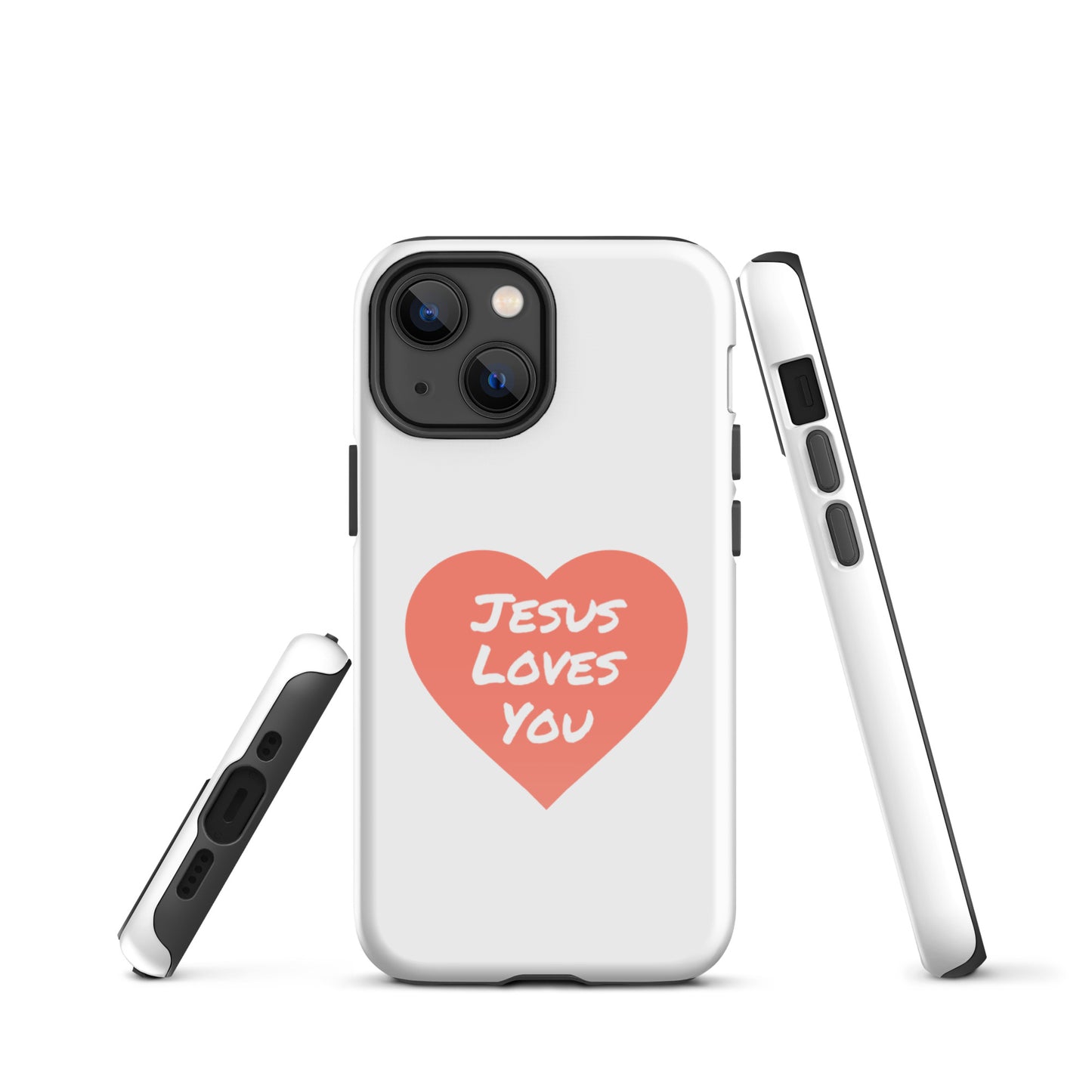 Jesus Loves You iPhone® 11 - 15 Case (Coral Heart)