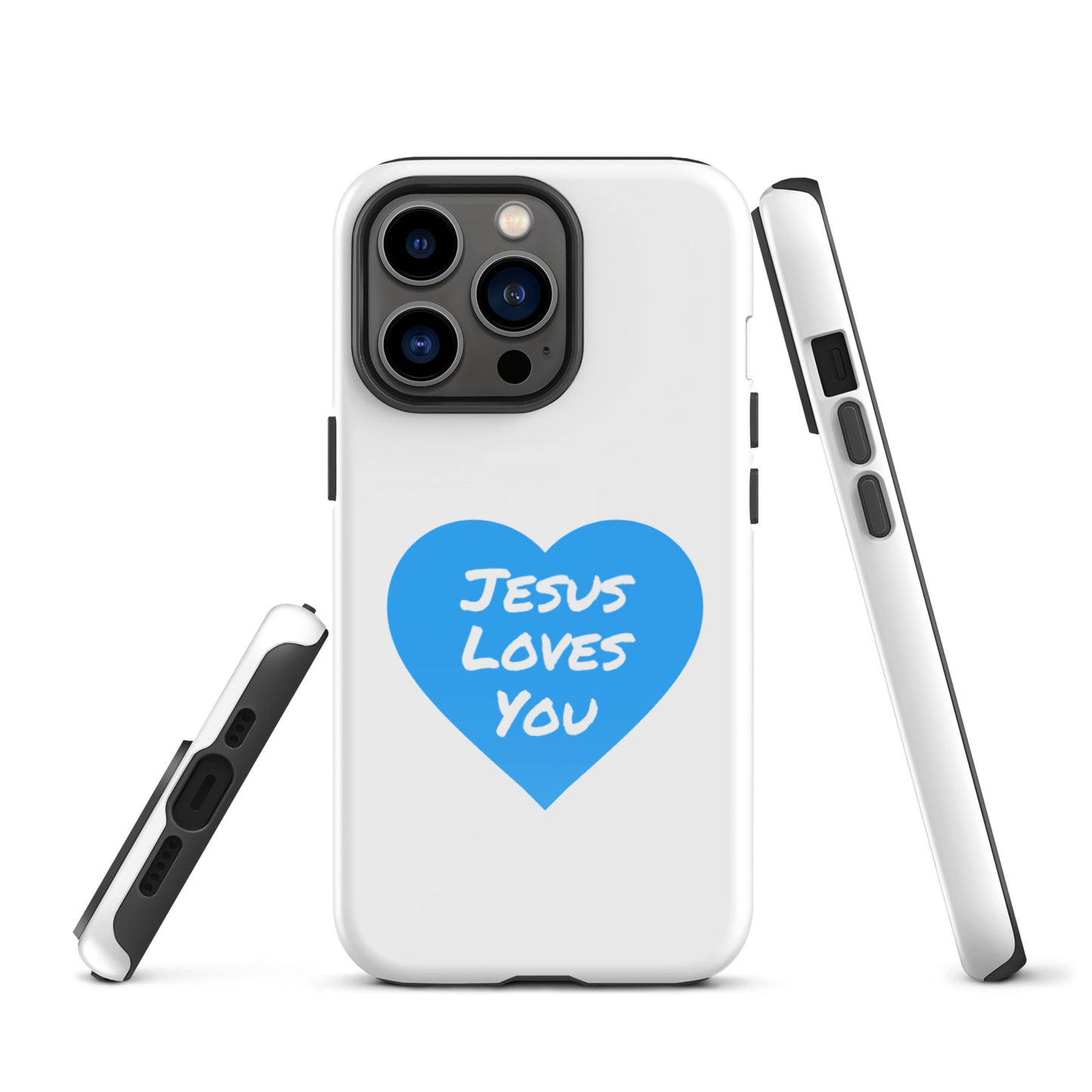 Jesus Loves You iPhone® 11 - 15 Case (Blue Heart)