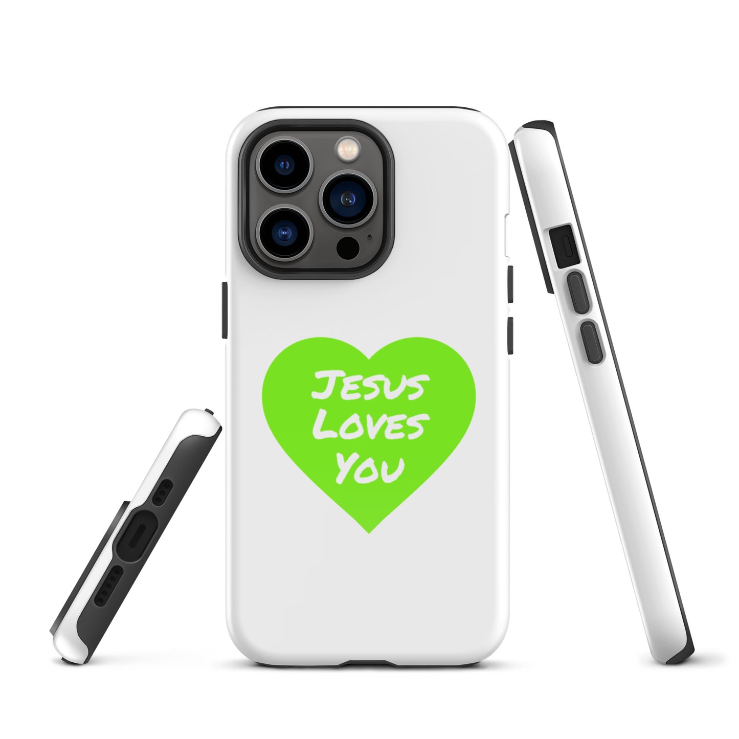 Jesus Loves You iPhone®11 -15 Case (Green Heart)