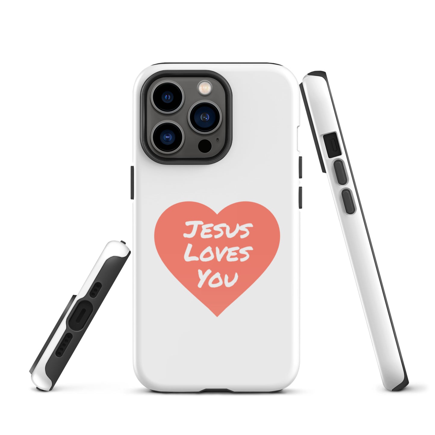 Jesus Loves You iPhone® 11 - 15 Case (Coral Heart)