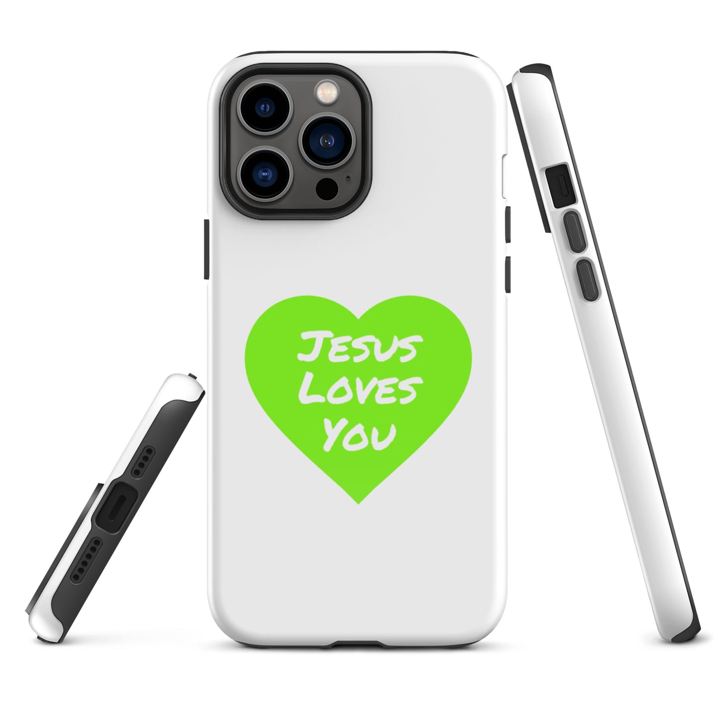 Jesus Loves You iPhone®11 -15 Case (Green Heart)