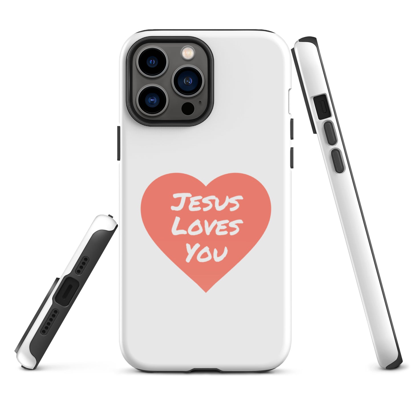 Jesus Loves You iPhone® 11 - 15 Case (Coral Heart)