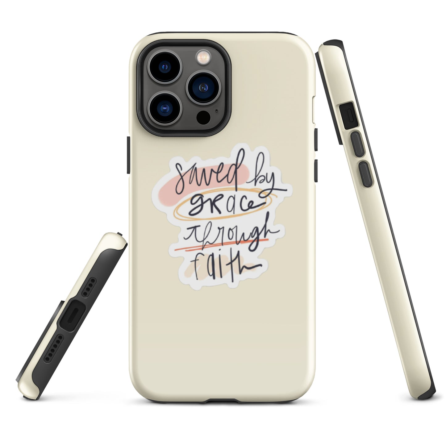 Saved By Grace Snap iPhone® 11 - 15 Case (Apricot White)