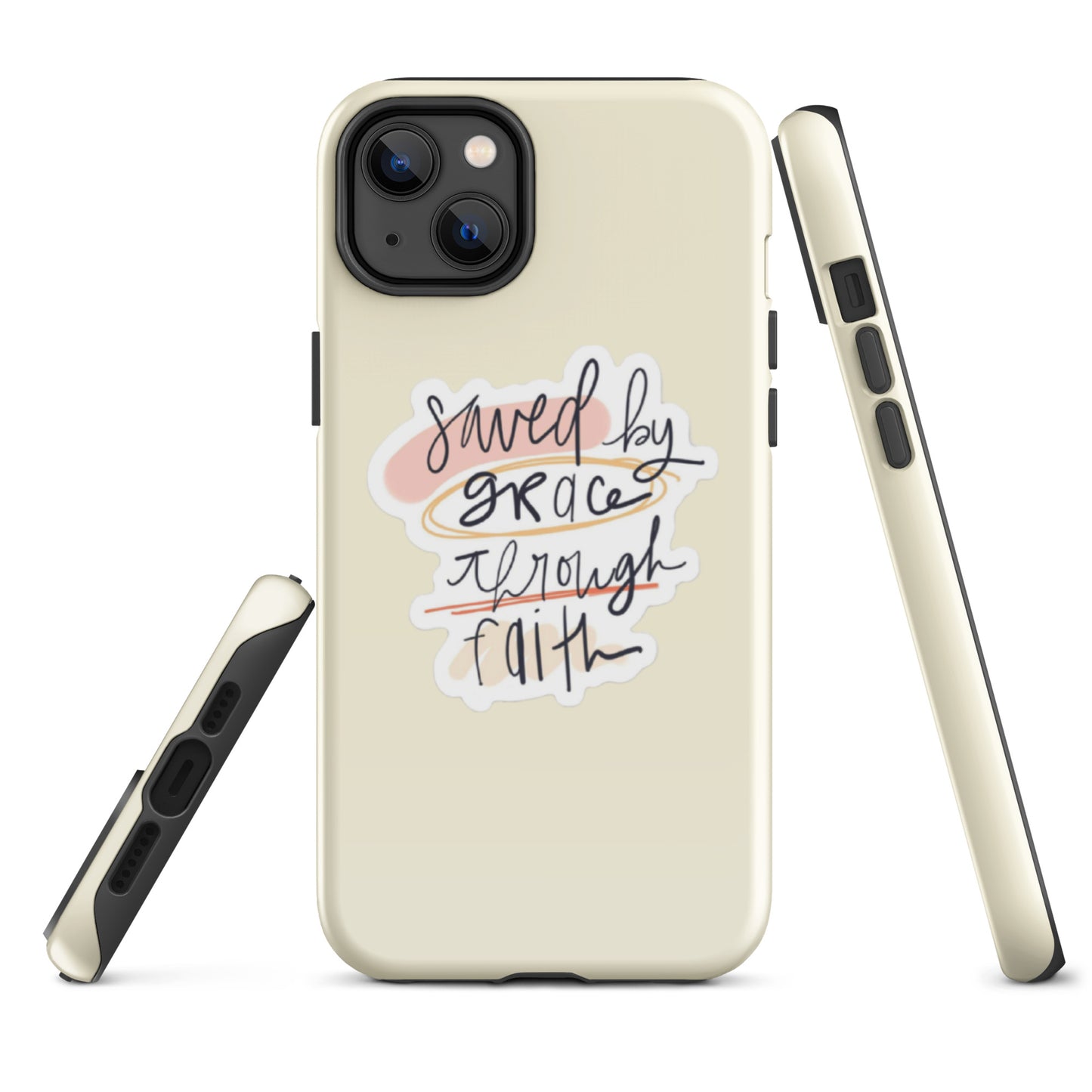 Saved By Grace Snap iPhone® 11 - 15 Case (Apricot White)