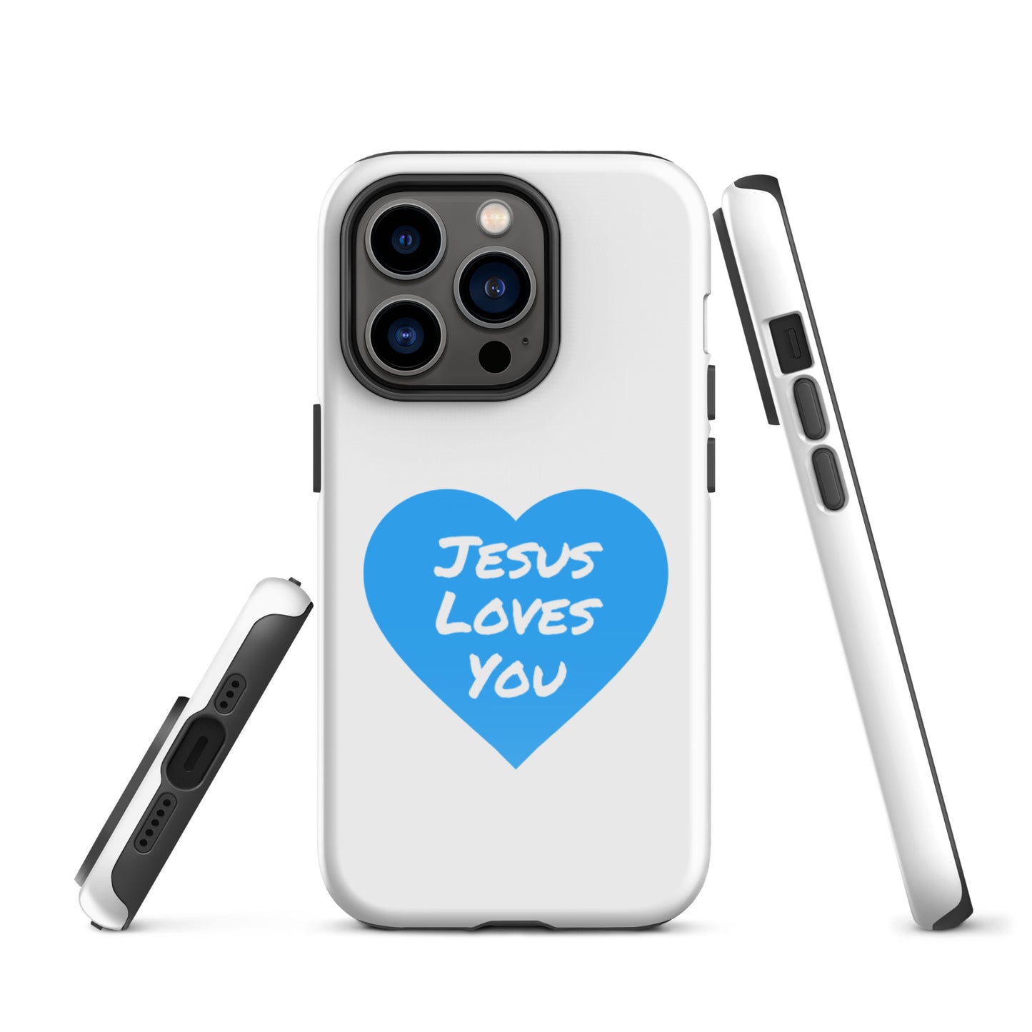 Jesus Loves You iPhone® 11 - 15 Case (Blue Heart)