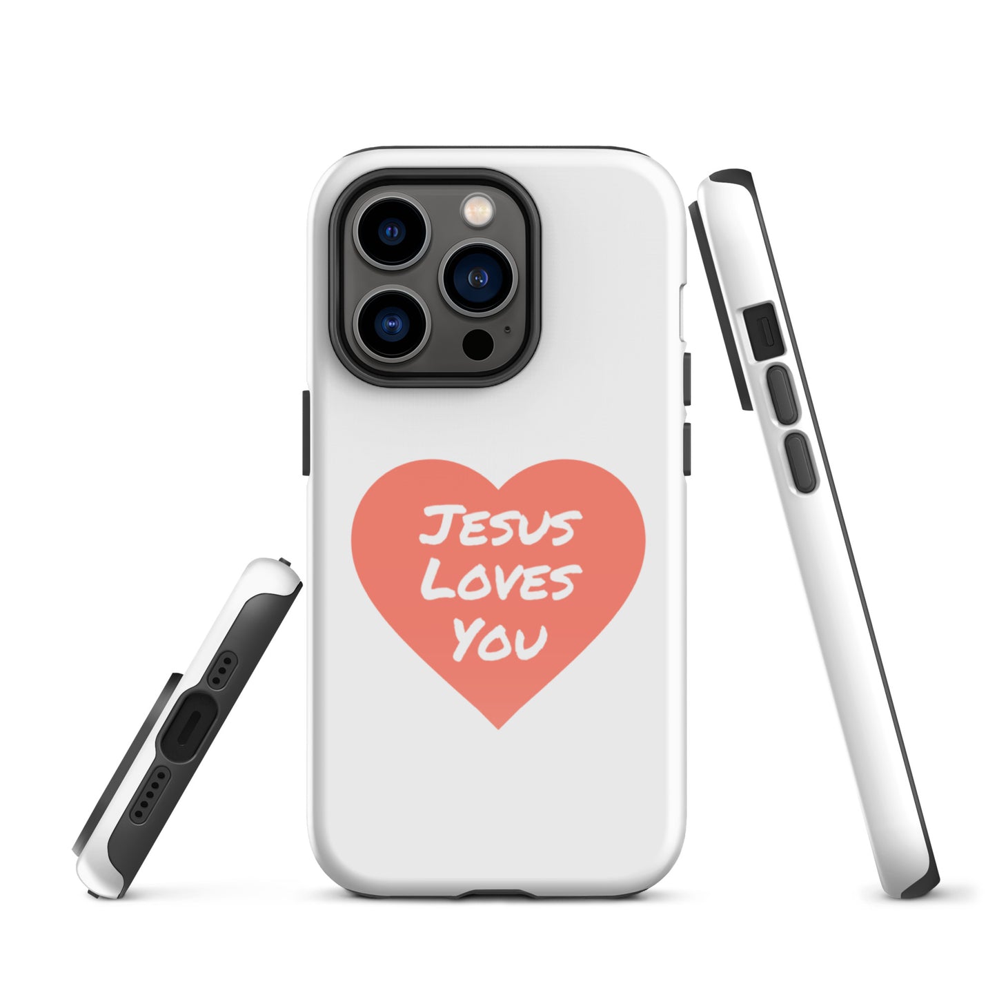 Jesus Loves You iPhone® 11 - 15 Case (Coral Heart)