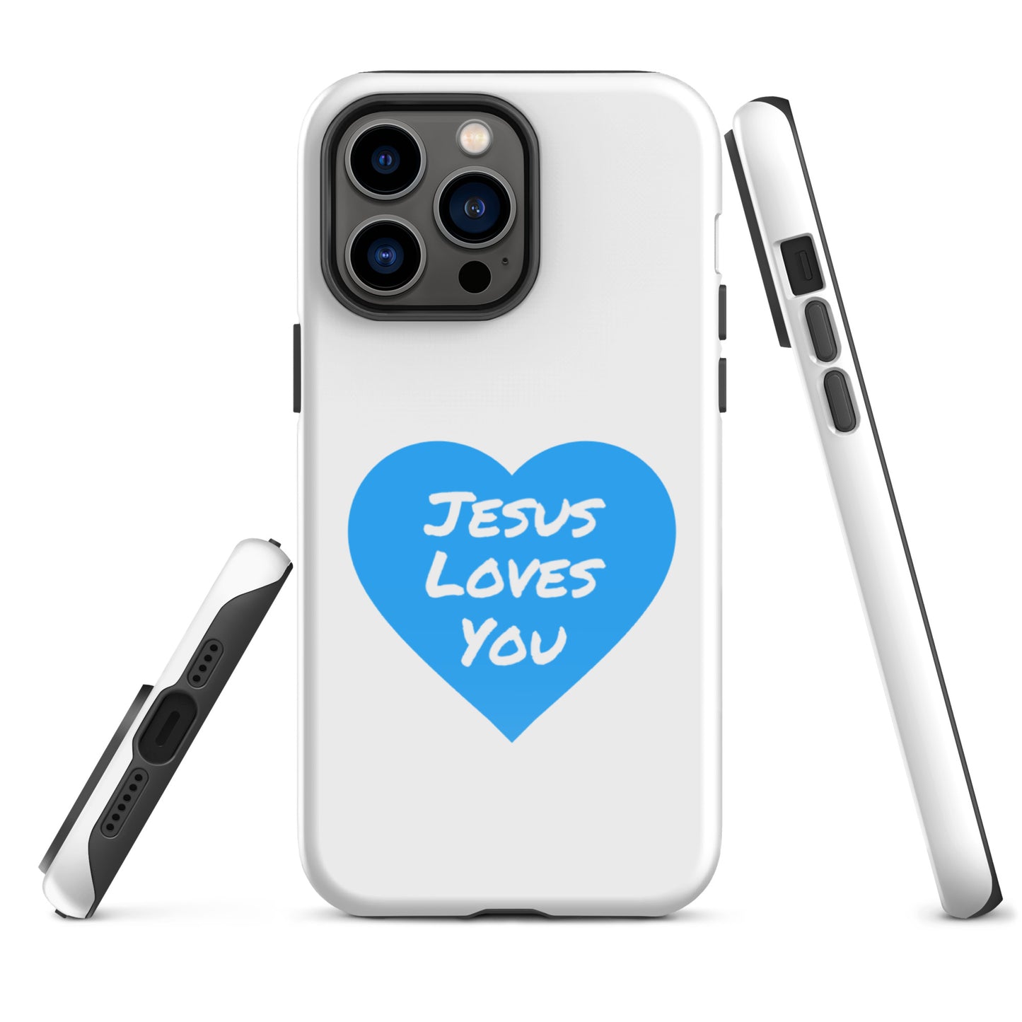 Jesus Loves You iPhone® 11 - 15 Case (Blue Heart)