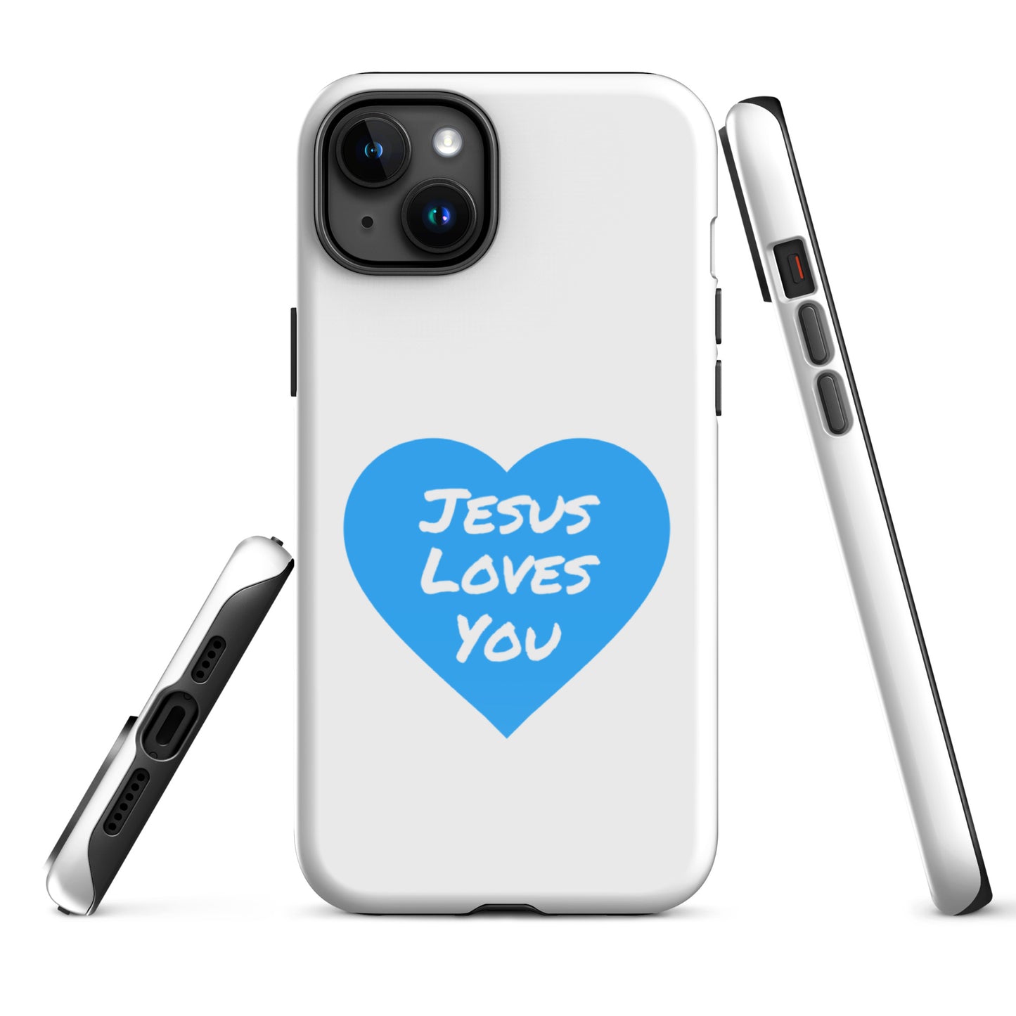 Jesus Loves You iPhone® 11 - 15 Case (Blue Heart)