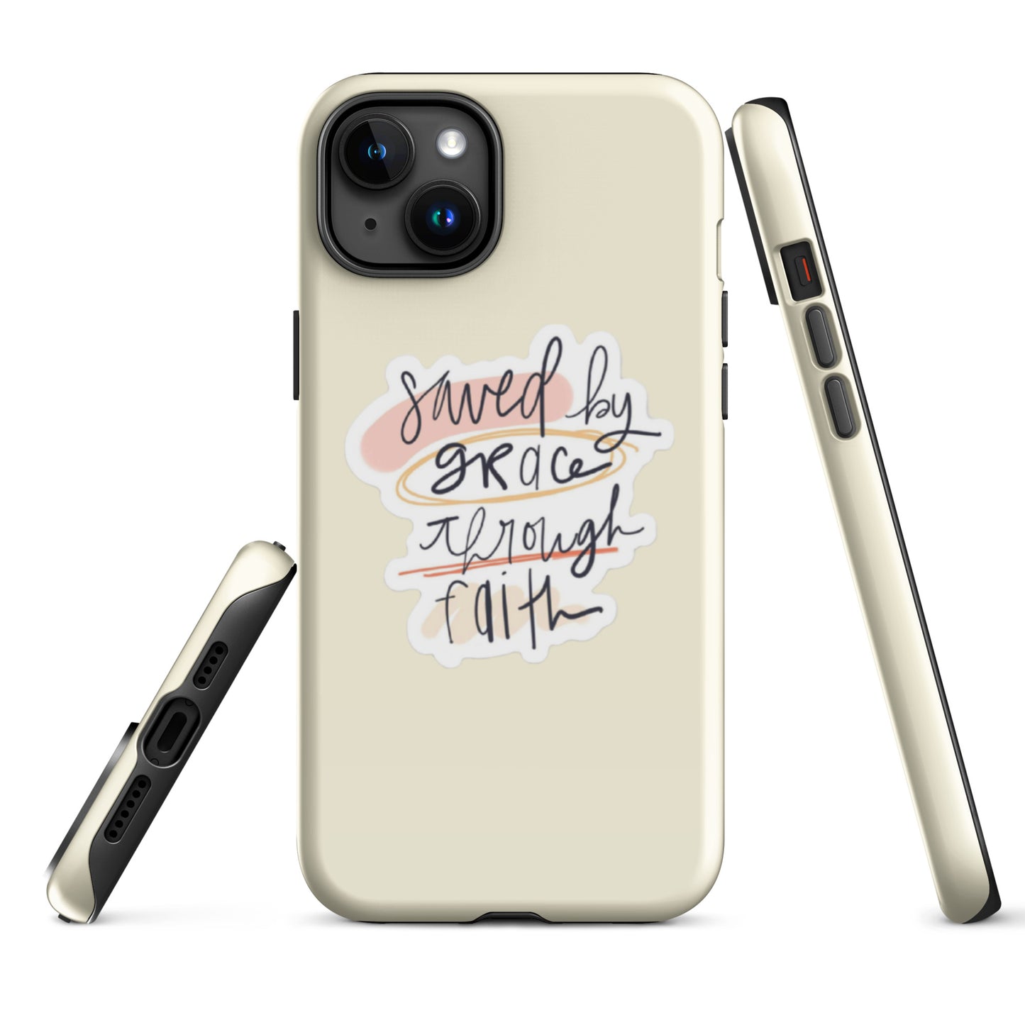 Saved By Grace Snap iPhone® 11 - 15 Case (Apricot White)