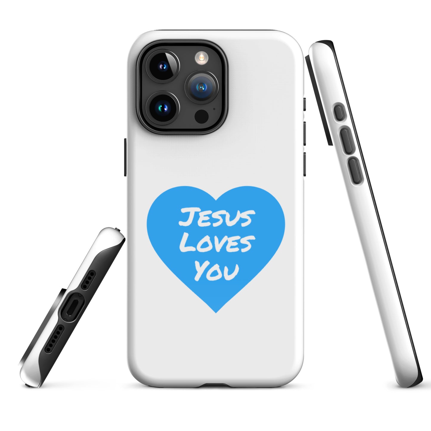 Jesus Loves You iPhone® 11 - 15 Case (Blue Heart)